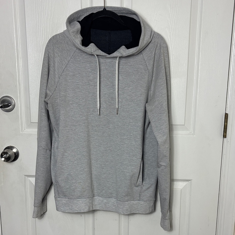Lululemon men’s City Sweat Pullover Hoodie size Medium grey hidden media coin